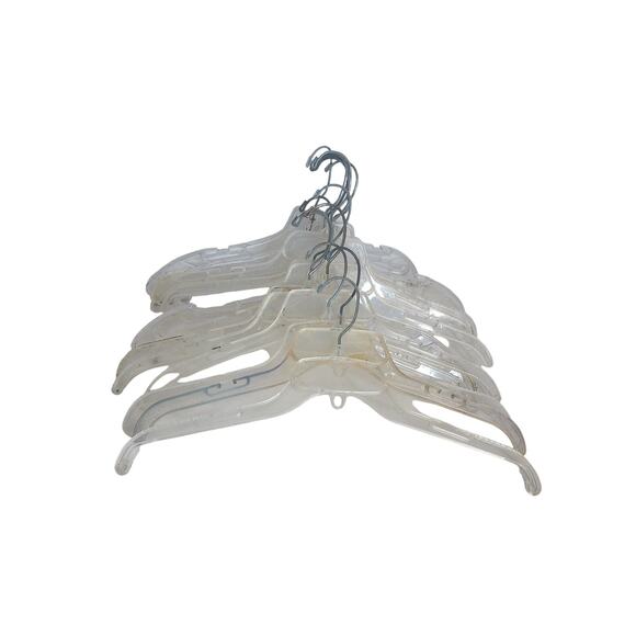 Vintage Clear Acrylic Lucite Plastic Hangers Dress Jacket Set of 14 - Picture 6 of 6